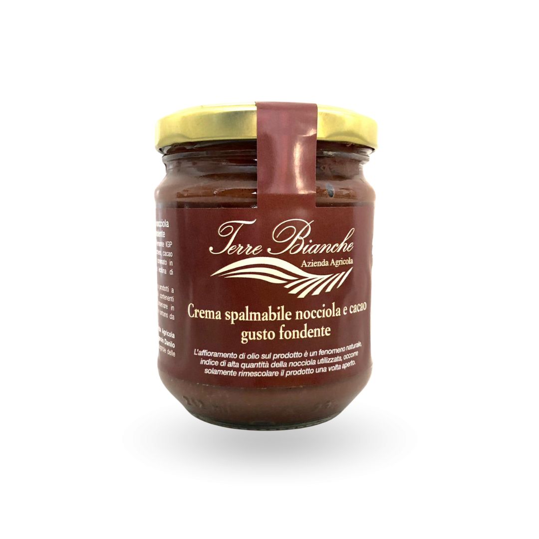 Crema Avellanas y chocolate negro Terre Bianche 200 grs