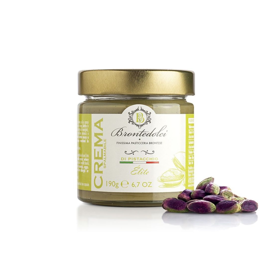 Tarro de crema de pistacho siciliano Brontedolci (40% de pistacho) - Calidad Gourmet.
