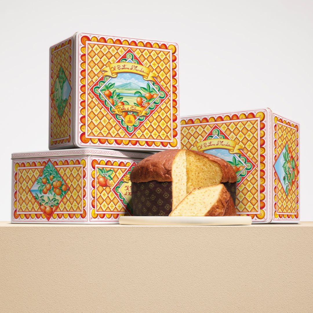 bodegon detalle panettone mandarina dolce gabbana fiasconaro y latas