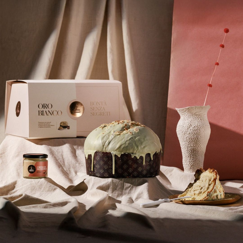 Panettone chocolate blanco con crema de almendras Fiasconaro