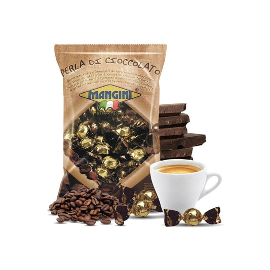 Mangini Perla di Cioccolato - Grano de cafe recubierto de chocolate 90 grs