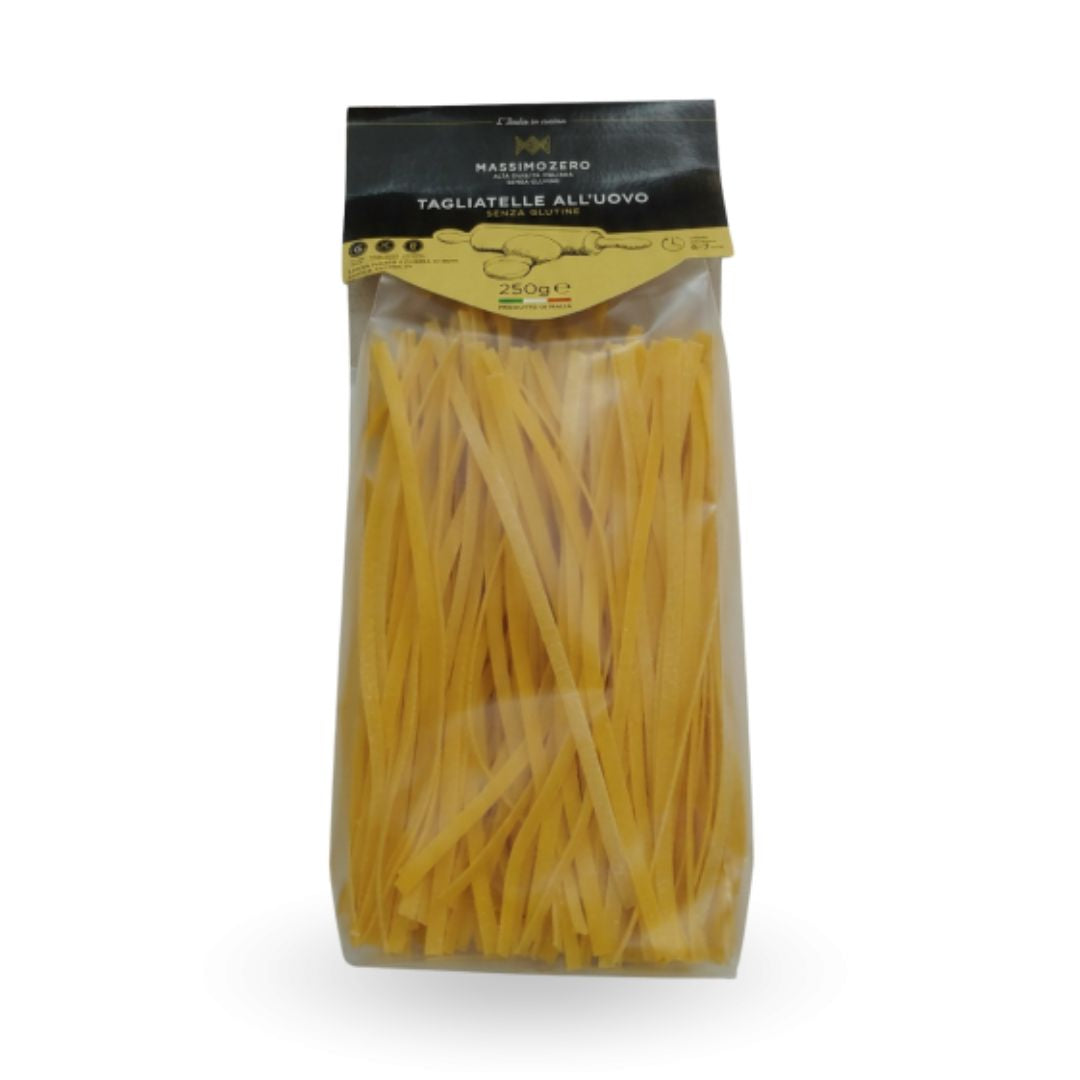 Tagliatelle al huevo sin gluten Massimo Zero de 250g, listos para cocinar.