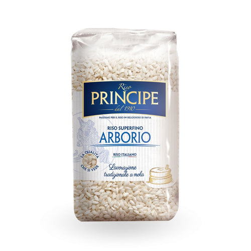 Grano de Arroz Arborio Riso Principe 1910 para risottos y arroces tradicionales.