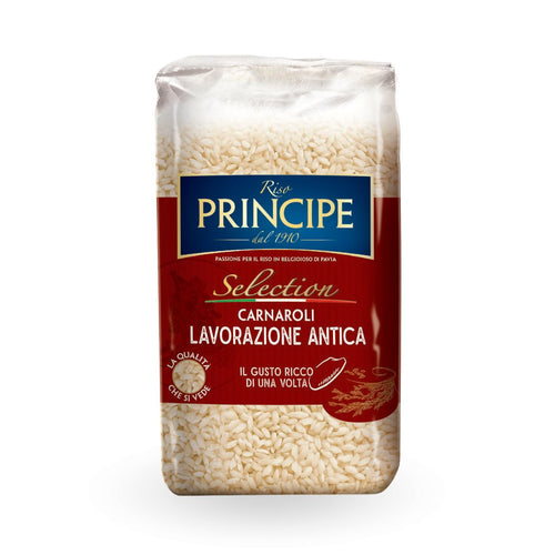 Arroz Carnaroli Riso Principe 1910 Lavorazione Antica, grano extra para risotto profesional.