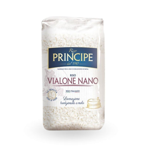 Arroz italiano Vialone Nano Riso Principe 1910, ideal para cocina tradicional.