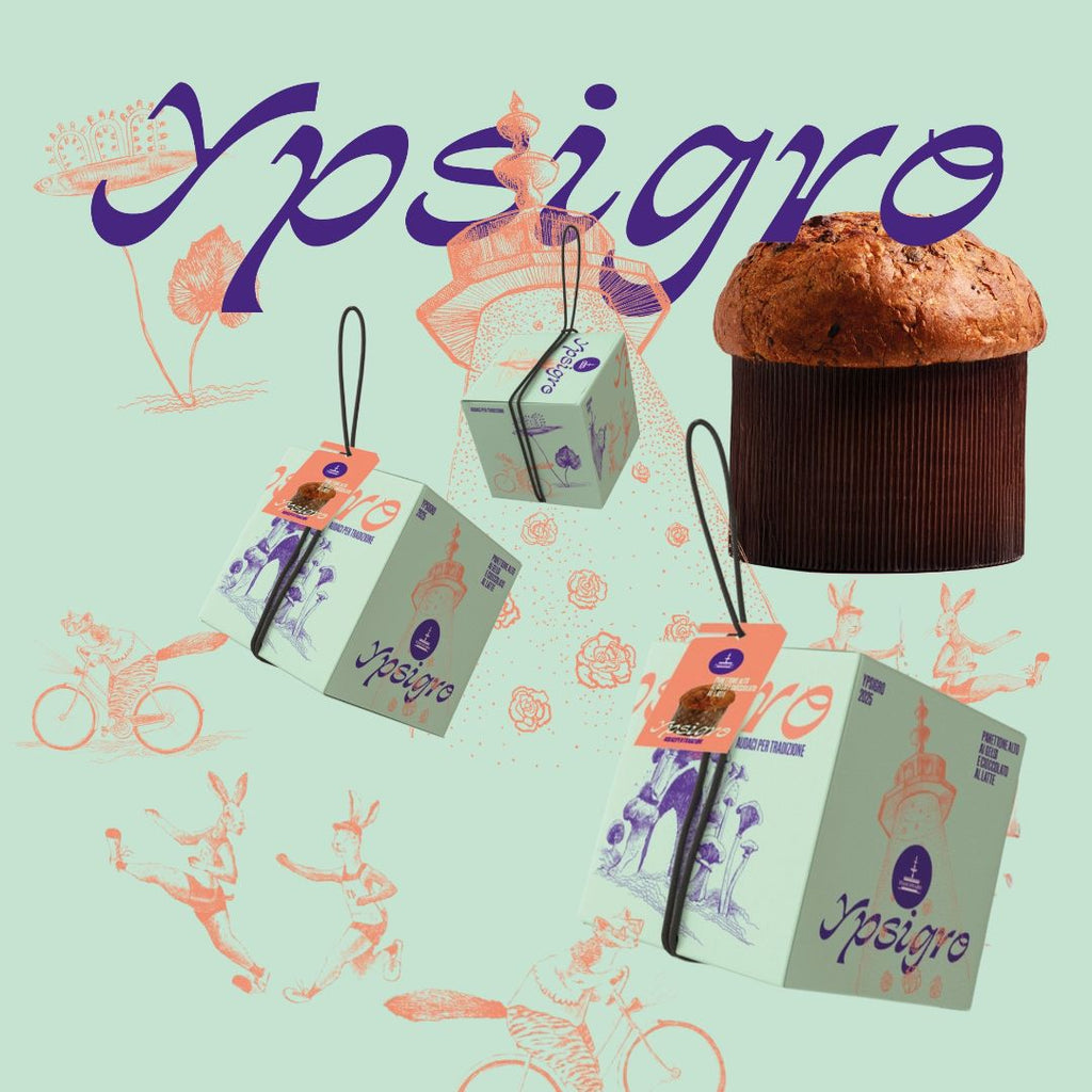 Panettone Fiasconaro Ypsigro con moras y chocolate con leche